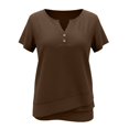 thumbnail image 5 of GZWYHT Cotton Linen Tops for Women Linen Blouses for Women Linen Tops for Women Tunic Tops Boho Linen Tops Linen Tunic Tops for Women Linen Tunics for Women Loose Fit Brown XL, 5 of 6