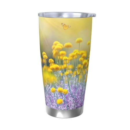 

Goofa Flowers And Butterflies for 20 oz Skinny Tumbler Stainless Steel Coffee Mug Slim Vacuum Insulated Travel Cup Car Cup-Without Straw
