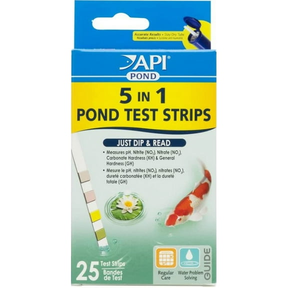 API PondCare 5-in-1 Pond Test Strips [Pond Testing and Thermometers, Aquarium Supplies] 75 count (3 x 25 ct)