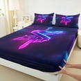 thumbnail image 3 of Castle Fairy Teens Girls Boys Personalized Initial Letter S 3Pcs Twin Sheet Sets,Abstract Gradient Twin Fitted Sheet,Alphabet Lightsaber Breathable Flat Sheet,Lightweight Room Decor, 3 of 7