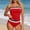 Red, variant on UTSJKR Women's Colorblock Athletic Tankini Set, Detachable Strap Racerback Top with Boyshorts 2 Piece Bathing Suit for Summer Beach Sky Blue S