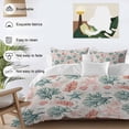 thumbnail image 3 of 3 Piece Sage Green Red Coral Duvet Cover Set Full Size, Microfiber Comforter/Quilt Cover with Corner Ties and 2 Pillowcases, Coastal Nautical Summer Beach All Season Soft Bedding with Zipper Closure, 3 of 8