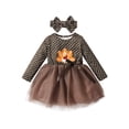 thumbnail image 1 of Gupgi Robe Trapèze et Bandeau pour Fille avec Broderie de Dinde de Dessin Animé en Maille et Fil, 1 of 6