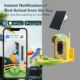 thumbnail image 2 of Smart Bird Feeder with Camera & Bird Bath,Bird Watching Camera with Motion Detection & Solar Panel,Waterproof, 2K Live View,Ideal Present for Bird Lover,Yellow, 2 of 9