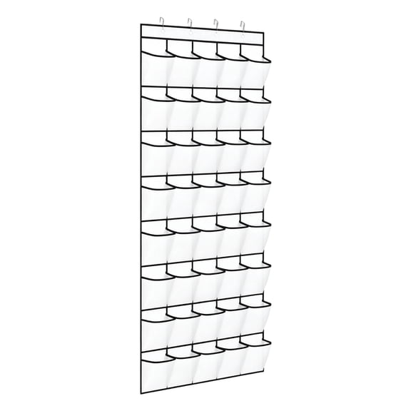 Over The Door Shoe Organizer Hanging | Over The Door Shoe and Accessory Organizer | White Fabric Shoe Organizer | Hanging Organizer with Pockets for Closet, Bedroom and Dorm