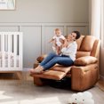 thumbnail image 6 of Danolapsi 22'' Massage Recliner Chair for Adults, Manual PU Leather Recliner with Vibrating and Heating, with Cup Holders and Side Pockets, for Living Room, Bedroom, and Nursery, 6 of 8
