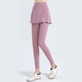 thumbnail image 5 of felwors Skirted Leggings for Women Tennis Golf Skorts Capris Gym Yoga Athletic Skirt with Leggings Stretchy Running Clothing Pink for Size L, 5 of 8