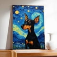 thumbnail image 2 of Manchester Terrier Dog Art Canvas, Starry Night Van Gogh Oil Painting Art Print Poster Wall Decor Inspired Pomeranian Dog Pet Family Friend Peace, 2 of 4