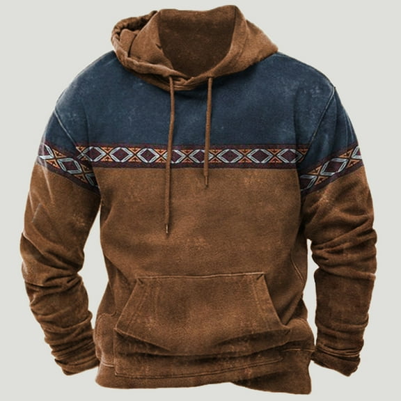 Patlollav Winter Sweatshirts,Mens Fall/Winter Cotton Tops Comfortable Long Sleeve Hooded Sweatshirts M-3XL