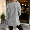 thumbnail image 7 of Xaqiouau Womens Oversized Crewneck Sweatshirt Scalloped Hem Long Sleeve Pullover Tunic Top Loose Fit Lightweight Casual Fall Winter Tops, 7 of 7