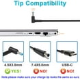 thumbnail image 2 of 45W 19.5V 2.31A Ac Adapter Laptop Charger for HP 741727-001 TPN-C125 HSTNN-LA40 HSTNN-DA40 854054-002 HSTNN-CA40 740015-002 740015-003 740015-004,HP 15-f387wm 15-f272wm 15-f233wm 15-ba009dx 15-r132wm, 2 of 7