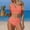 Swimwear-AOrange, variant on LEKWK High Waisted Swimsuit for Women Tummy Control Two Piece Bikini Set Ruched Cross Front Modest Bathing Suits