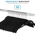 thumbnail image 4 of 50 Pack Premium Velvet Shirt Hangers Non Slip Clothes Hangers, 360° Swivel Hook, Ultra Slim Hangers Gain 50% Closet Space, Clothes Hangers for Tops, Dress Shirts, Blouses, Strappy Dresses, Delicates, 4 of 8