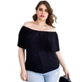 thumbnail image 1 of Blusa capa plisada (talla extra), modelo 0440 (negro) negro 38 Roman Fashion Blusa extra 0440, 1 of 6