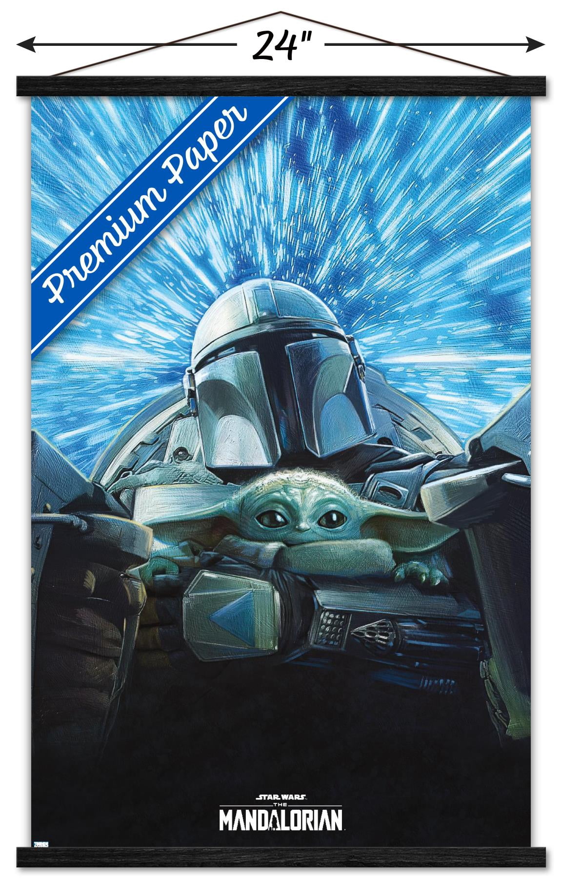 Star Wars: The Mandalorian Season 3 - Lightspeed Wall Poster with Magnetic Frame, 22.375" x 34"