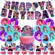 thumbnail image 1 of Kpop Demon Hunters Birthday Party Supplies,KPop Demon Hunters Birthday Party Supplies One set of paper flags + 12 flag holders + 16 balloons + 1 large power strip, 1 of 9