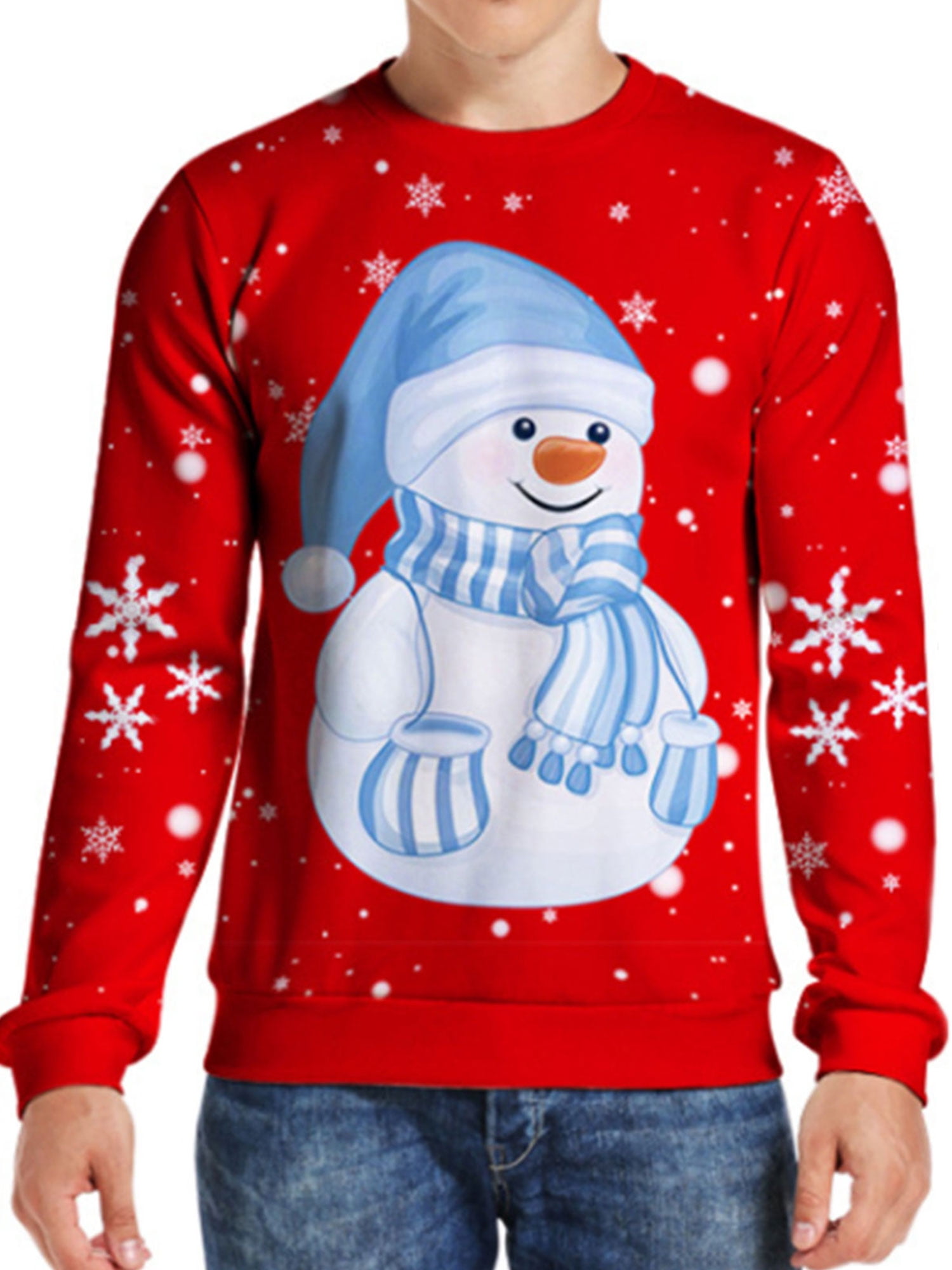 Christmas Unisex Men Women Hooded Sweatshirt Funny Print Pullover Top Blouse 