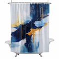 thumbnail image 2 of Abstract Color Block Shower Curtain for Bathroom Decor, Blue Block Modern Style Gradient Waterproof Fabric Shower Curtain, 72"x78" Set with 12 Hooks, 2 of 9