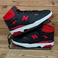 thumbnail image 1 of New Balance 650 Trainers Mens Size UK 8.5 Black Red Leather Mid Casual Shoes NB, 1 of 5