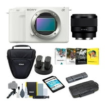 Sony Alpha ZV-E1 Mirrorless Camera with 50mm Lens (ILCZV-E1/W, White) Bundle