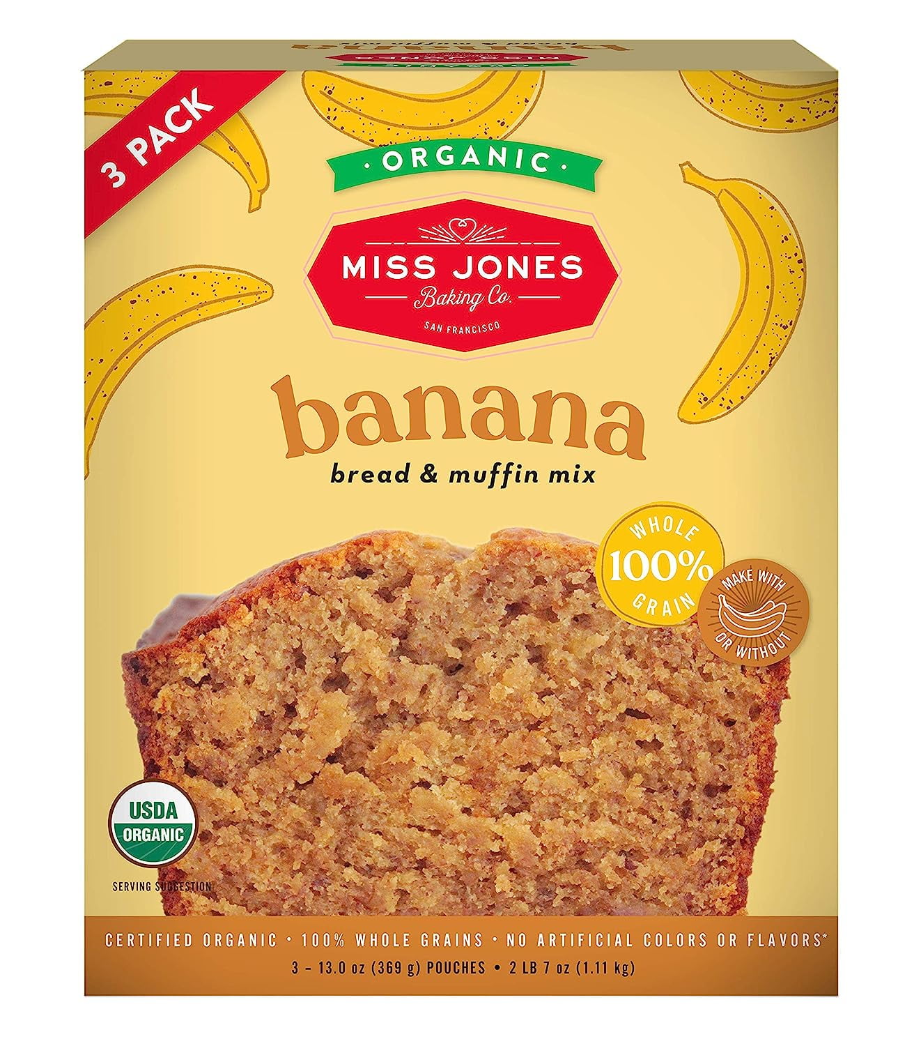 Miss Jones Baking Organic Banana Bread & Muffin Mix Vegan, DairyFree