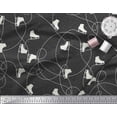 thumbnail image 3 of Soimoi Black Georgette Viscose Fabric Ice Skates Travel Print Sewing Fabric Yard 42 Inch Wide, 3 of 3