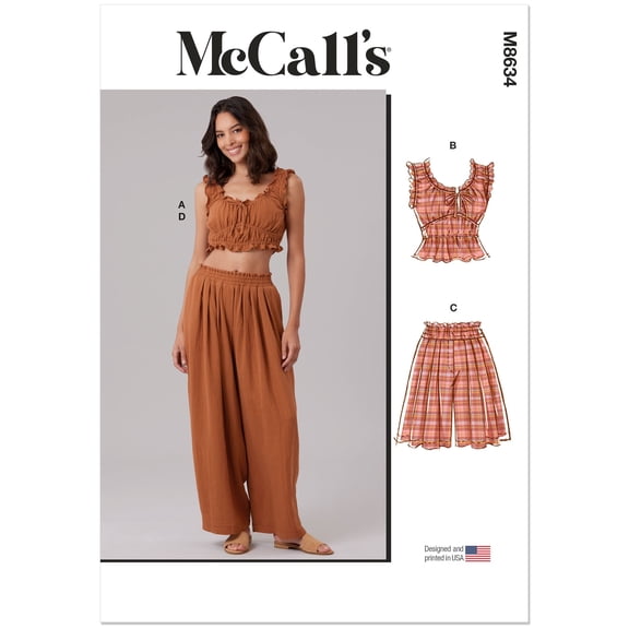 McCall's Sewing Pattern 8634 - Misses' Lounge Top in Two Lengths, Shorts and Pants, Size: A (4-26)