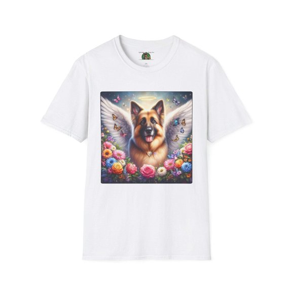 German Shepherd Dog "Rainbow Bridge" Unisex Softstyle T-Shirt