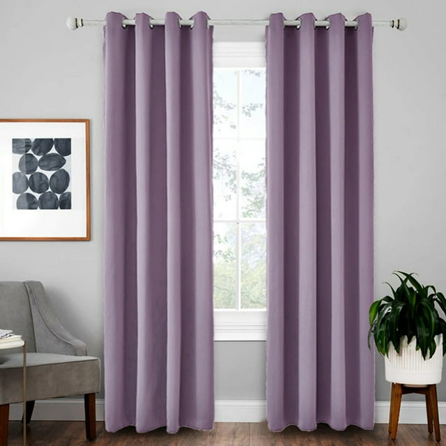 LUXUR Rideaux pour Fenêtres à Oeillets Occultants, Tentures Écoénergétiques, Salon, Intimité, Rideau Occultant pour Fenêtre, Isolé Thermiquement, Chambre, Épais, Uni, Protection UV, Moderne, Violet L:52"Xh:95 Pouces