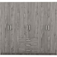 thumbnail image 7 of LUCKHAO 6-Doors Wooden Wardrobe Storage Cabinet   for Bedroom, Wooden Wardrobe Closet Organizer with Big Drawers, Hanging Rail and Shelves, 7 of 7
