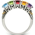 thumbnail image 3 of 14K/Silver Two-Tone Sterling Silver & 14K Five-Stone And Diamond Mother's Ring Semi-Mount (Size 10) Made In Thailand qmr21/5-10, 3 of 5