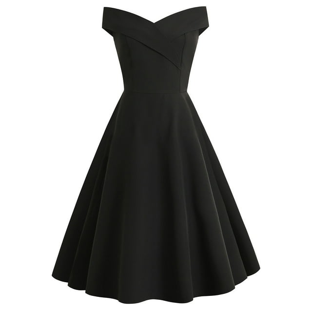2025 Robe Vintage pour Femmes à Pois Citrouille pour Femmes Sans Manches à une Épaule Robe Vintage avec Dentelle à Longue Manche