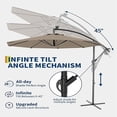 thumbnail image 3 of Bingirl 10FT Offset Umbrella with Cross Base with 360-degree and Rotation Infinite Tilt for Deck Pool Garden BackyardTan, 3 of 7