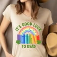 thumbnail image 4 of It’s Good Luck To Read Shirt Rainbow Books St Patrick’s Day Teacher Tee, Ash, Size XL, 4 of 6