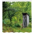 thumbnail image 3 of Ambesonne Outhouse Shower Curtain, Cottage Forest, 69"Wx70"L, Fern Green and Brown, 3 of 3