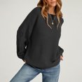 thumbnail image 4 of Edvintorg Womens Sweater Crew Neck Long Sleeve Casual Pullover Knit Sweaters Fall Winter Womens Fashion Black S, 4 of 6
