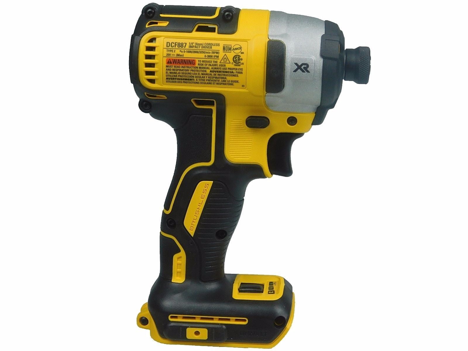 ATORNILLADOR IMPACTO 20V MAX XR 1/4 3 VELOCIDADES DCF887B DEWALT