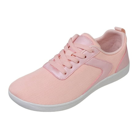 

Povozer Mens Wide Width Barefoot Shoes Unisex Outdoor Running Minimalist Walking Shoes Lightweight Breathable(Pink 9.5)