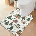 thumbnail image 2 of Yayeee Bath Rug for Bathroom Floor Non Slip Rectangle Fluffy Soft Absorbent Mat, 16"x24", Brown Christmas House, 2 of 7