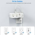 thumbnail image 3 of JcBlaon Power Strip Surge Protector Adapter, 6 AC Outlets 3 USB Ports Outlet Extender, White, 3 of 8