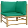 thumbnail image 2 of vidaXL Canapés d'Angle de Jardin avec Coussins Verts 2 Pcs Bambou, 2 of 4