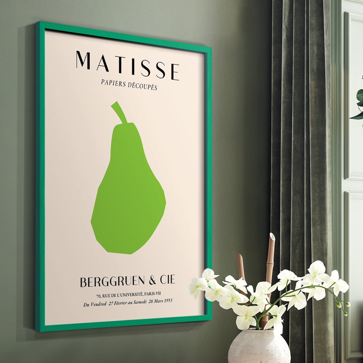 Matisse CLXXII Framed Print in Green Solid Wood 8 x 10 Framed Print