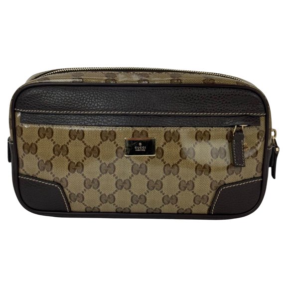 Pre-Owned Gucci Crystal Coated GG Canvas Monogram Belt Sling Bag