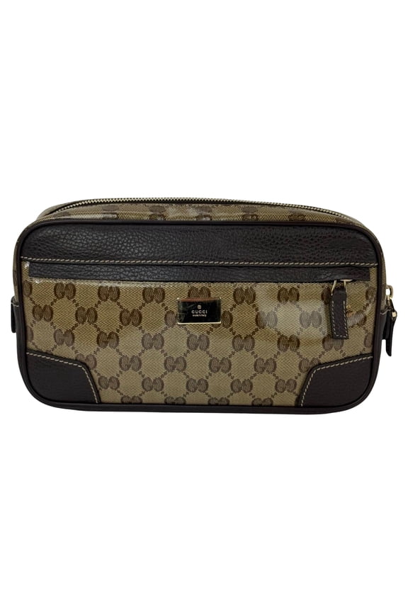 Pre-Owned Gucci Crystal Coated GG Canvas Monogram Belt Sling Bag