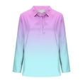 thumbnail image 5 of Taqqpue Women Long Sleeve Shirts Casual Solid Color Button V Neck T Shirt Loose Fit Plus Size Blouse Tops, 5 of 5
