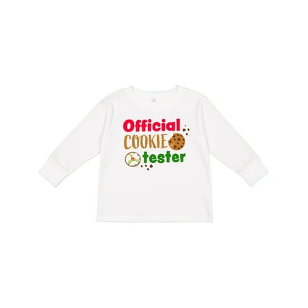 

Inktastic Official Cookie Tester Christmas Cookies Gift Toddler Boy or Toddler Girl Long Sleeve T-Shirt