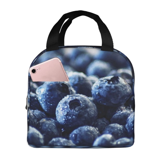 Easygdp Blueberry Bolsa Térmica Premium - Tela Oxford Impermeable, Gran Capacidad, Bolsillo Frontal, Unisex para Trabajo, Escuela, Actividades al Aire Libre y Picnics