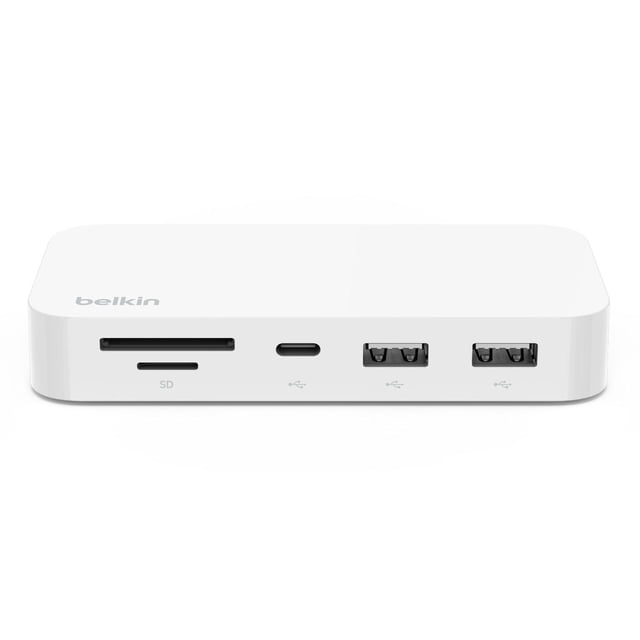 Adaptador Multimedia Belkin 6 Puertos USB-A USB-C SD 3.0 Micro SD Gigabit Eth Blanco