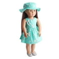 thumbnail image 3 of A-Waroom 1 Pcs 18 inch Doll Dress with Hat Flower Printed Cute Summer Dress for 18 inch Doll Girl, 3 of 4
