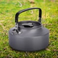 thumbnail image 3 of NFTIGB 1.1L Aluminum Camping Teapot Coffee Pot Outdoor Water Kettle, Heat Resistant Hiking Cookware with Folding Black Handle for Backpacking Picnics and Travel - 1.1 Liter Capacity, 3 of 9